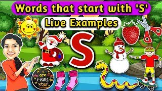 Words that start with S with live examples  letter S words for kids  WATRstar [upl. by Ahsenrat]