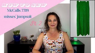 How to sew McCalls 7789  misses jumpsuit  part 2 [upl. by Jolenta]