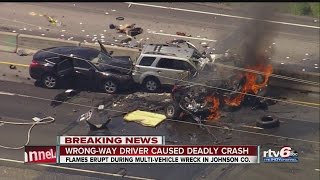 Fatal I65 crash caused by wrongway driver [upl. by Einohpets]