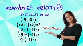 exercices nombres relatifs Mathématiques collège lycée niveau 5ème 4ème [upl. by Ymaj698]