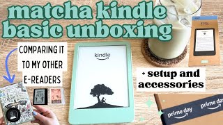 NEW KINDLE BASIC MATCHA UNBOXING SETUP INTIAL THOUGHTS amp COMPARISON TO MY KOBOKINDLES kindle [upl. by Lehcir401]