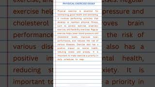 Physical Exercrise Essay  Benefits of Physical Exercise Essay [upl. by Mcclure]