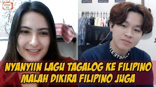 Dia Bilang Filipino Bakal Ngira Aku Filipino Juga  Singing Reaction Ome TV [upl. by Alhsa]