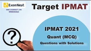 IPMAT 2021 Solutions  IIM Indore  QA MCQ  Previous year paper  IPMAT 2022  IPMAT Prep [upl. by Nollahs]