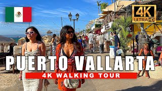 🇲🇽 Puerto Vallarta Beach Walk México 4K Walking Tour 2024 Sunset and Night Walk  4K HDR 60fps [upl. by Loreen]