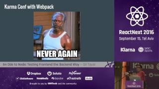 Gil Tayar An Ode to Node Testing Frontend the Backend Way — ReactNext 2016 [upl. by Auqkinahs121]