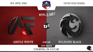 NTFL Youth Football  Argyle White at Wildcats Black 4th Grade10261130 ADenton Guyer HS 1 [upl. by Rudich374]