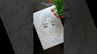 🥰😍 Krishan Ji Drawing 🥳🩷Outline tutorialKRISHANARTS7 krishna duvidhadrawing shorts [upl. by Hgielhsa]