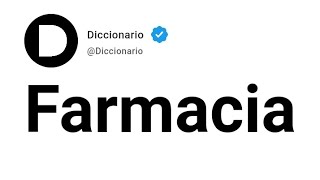 Farmacia Significado En Español [upl. by Altheta]