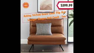 The Premium Ashley Pu Leather TriFold Down Sleeper Bed Chair [upl. by Patti291]