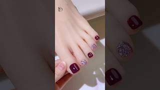 Maroon toe Nail polish shorts youtubeshorts nailart [upl. by Sema178]