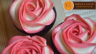 TWO TONE ROSETTE BUTTERCREAM  Ep 31  Mortar and Pastry [upl. by Nilekcaj]