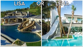 LISA OR LENAwould you rather  HOME EDITION Bedroom bathroom pool food and more [upl. by Aissak]