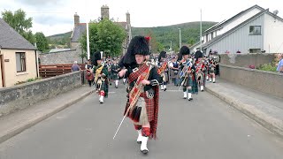 Scotland the Brave as Drum Majors lead the Massed Pipe Bands away from 2022 Dufftown Highland Games [upl. by Corinne777]