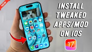 Install Tweaked Apps on iOS 17  No RevokeJailbreak [upl. by Aicirt430]