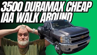 So Many Diesel Trucks Cheap At Auction 3500 Duramax IAA Walk Around [upl. by Neely979]