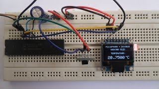 PIC18F4550 with SSD1306 OLED and DS18B20 temperature sensor [upl. by Oinoitna423]