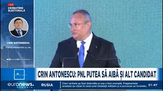 Crin Antonescu spune că PNL putea avea alt candidat la prezidențiale Pe cine a propus [upl. by Fiore]