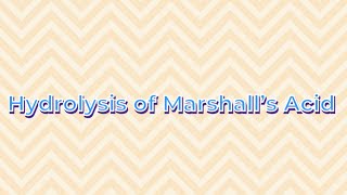 Hydrolysis of Marshall’s Acid [upl. by Eicrad254]