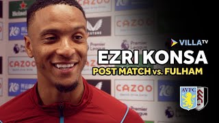 POST MATCH  Ezri Konsa on Fulham Victory  AVLFUL [upl. by Rihsab269]