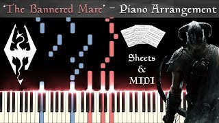 TES V Skyrim  The Bannered Mare  Advanced Piano Arrangement  MIDI  FREE SHEETS [upl. by Nodroj]