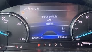 Oil life Reset Ford Escape 2020 2021 2022 2023 2024 2025 [upl. by Howes]