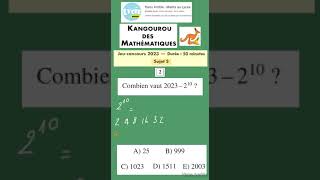 Enigme Concours Kangourou maths 2023 sujet S question 2 [upl. by Barrus248]