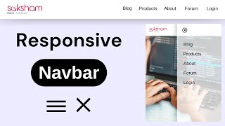 How to make Responsive Navbar With  HTML  CSS [upl. by Rhodia]