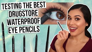 Testing the BEST Drugstore Waterproof Eyeliner Pencils Waterline Smoky Eye SmudgeProof [upl. by Anom]