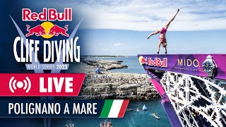 Diving off the Cliffs of Polignano a Mare Italy  Red Bull Cliff Diving World Series 2023 [upl. by Halbert]