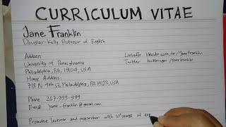 How To Write A Curriculum Vitae for Professor  Writing Practices [upl. by Bolme]