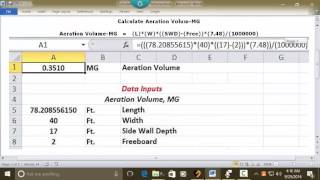 Calculate Aeration Volume MG [upl. by Whiffen]