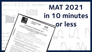 MAT Oxford Maths Admissions Test 2021 in 10 minutes or less [upl. by Haye559]