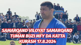 SAMARQAND VILOYAT SAMARQAND TUMAN BUZI MFY DA KATTA KURASH 1782024 XiloliddinTv [upl. by Noira782]