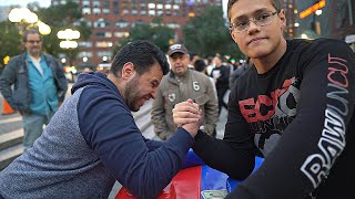 Can You Beat This SCHOOLBOY at ARM WRESTLING [upl. by Ancel]