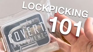 Beginner Lockpicking with the Covert Instruments FNG set [upl. by Suidualc]