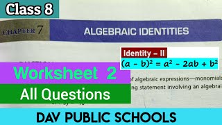 DAV class 8 maths chapter 7 worksheet 2  All questions solved [upl. by Eenahpets]