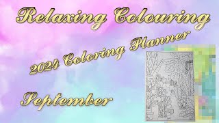 Relaxing Colouring  September  2024 Coloring Planner by Sarah Renae Clark Speed Art Timelapse [upl. by Apfelstadt]