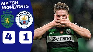 Sporting vs Man City 41 HIGHLIGHTS  Viktor Gyokeres Goal vs Man City Amorim vs Pep [upl. by Acissaj959]