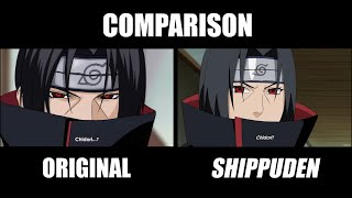 Itachi VS Sasuke  Naruto Original VS Shippuden Comparison Side by Side [upl. by Mukerji]