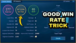 HOW TO GET GOOD WIN RATE IN MOBILE LEGENDS [upl. by Alcinia]