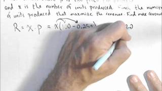 Finding a Revenue Function from a Linear Demand Function [upl. by Rothschild]