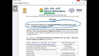 DHR ICMR NON MEDICAL JRF FOR PHD  Biomedical Research Eligibility Test 2024 Application [upl. by Swerdna184]