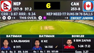 Nepal vs Canada Odi Live  ICC LEAGUE 2 26TH MATCH  NEPAL VS CANADA LIVE 2024 ODI  LEAGUE 2 LIVE [upl. by Arabele419]