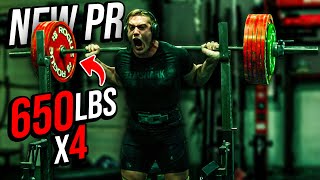 SQUATTING 650LBS FOR 4 REPS  NEW SQUAT PR amp POWERLIFTING TIPS [upl. by Koppel]