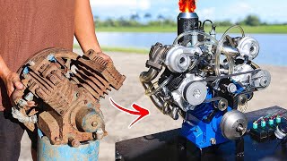 I Turn V4 Compressor Into Dual Turbocharger V4 Engine [upl. by Lower]