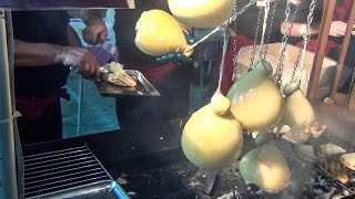 Caciocavallo Cheese on Grill and on Charcoal Italian Street Food [upl. by Nahta]