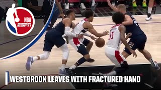 Russell Westbrook fractures hand vs Wizards  NBA on ESPN [upl. by Joanna]