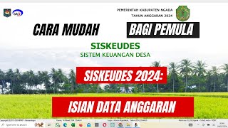 Siskeudes 2024 Isian Data Anggaran [upl. by Clynes]