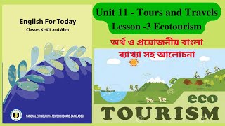 HSC English 1st Paper । Unit 11 Tours and Travels Lesson 3 Ecotourism। HSC Alim English For Today [upl. by Laehplar]